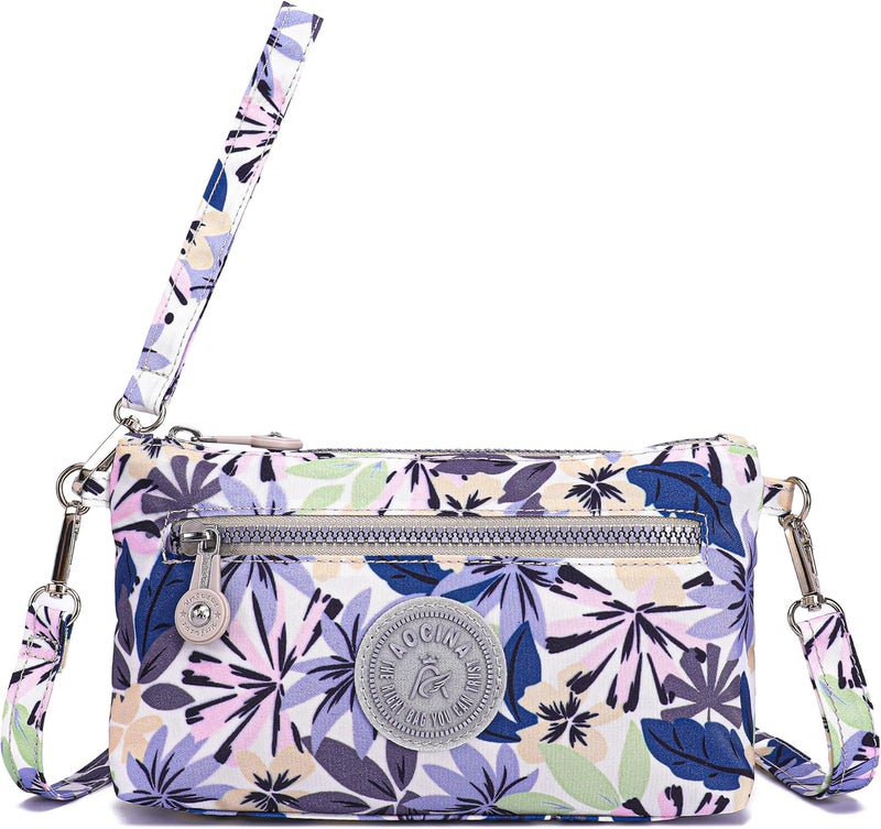 AOCINA Small Wristlet Wallet for Women RFID Blocking Crossbody Purse Gifts for Valentines Day Nylon Cell Phone Purses - Image 1